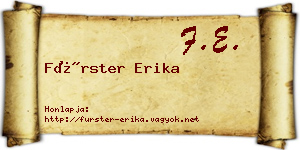 Fürster Erika névjegykártya
